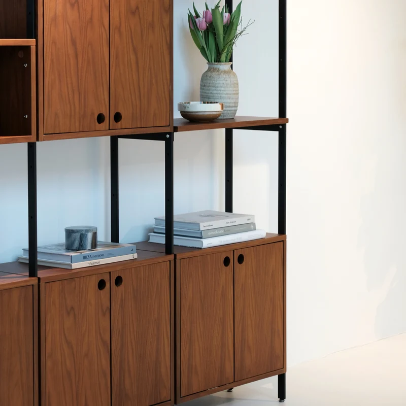 Sarzeau - Mueble de pared vintage con 3 piezas - Nogal