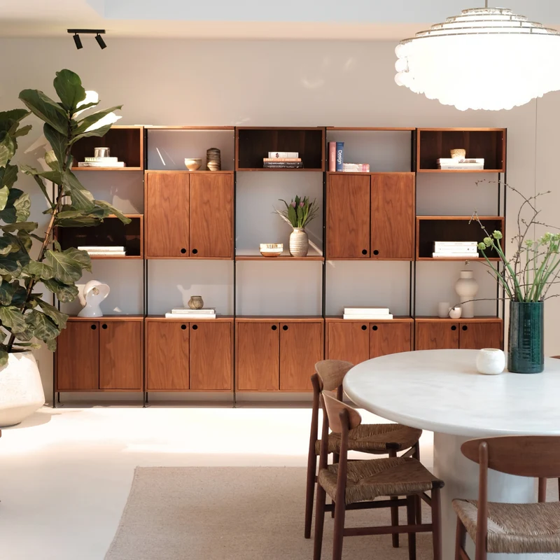 Sarzeau - Mueble de pared con 5 compartimentos - Nogal