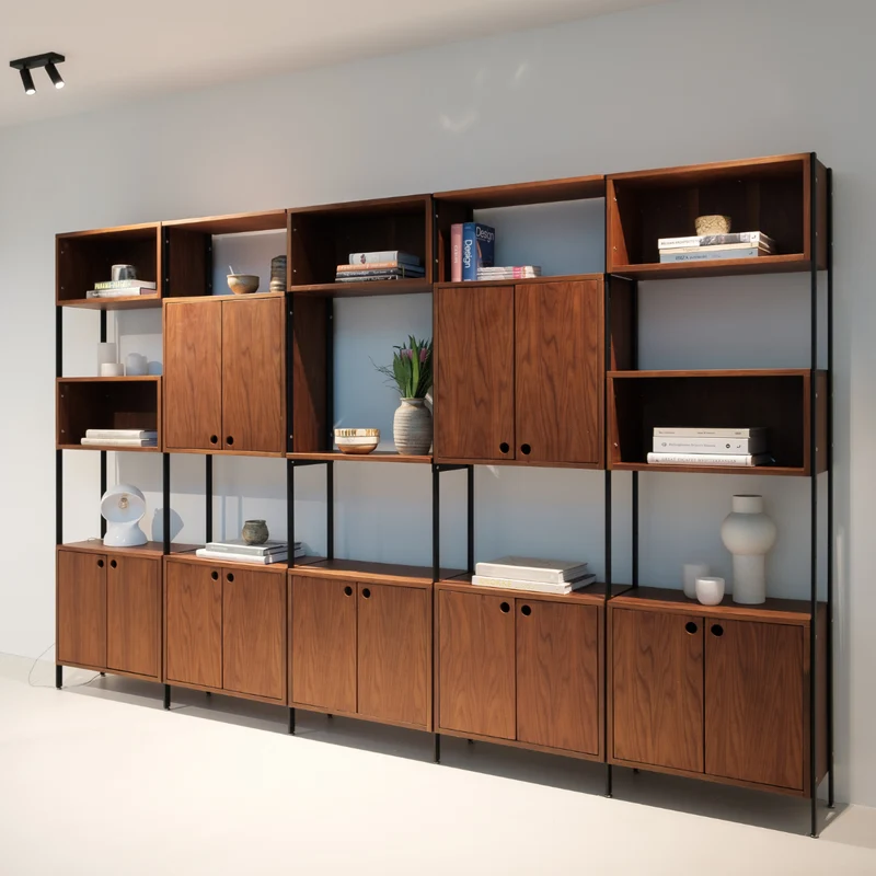 Sarzeau - Mueble de pared con 5 compartimentos - Nogal