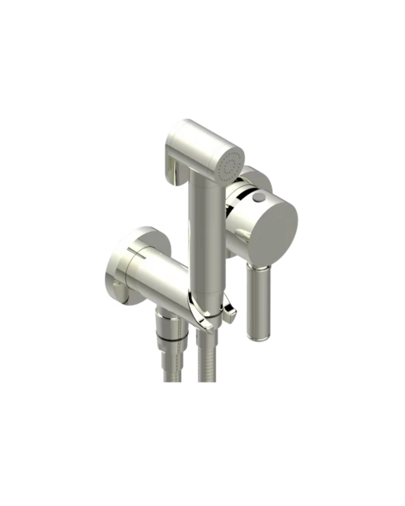 Parte externa del conjunto higiénico con mezclador Estrela con manetas