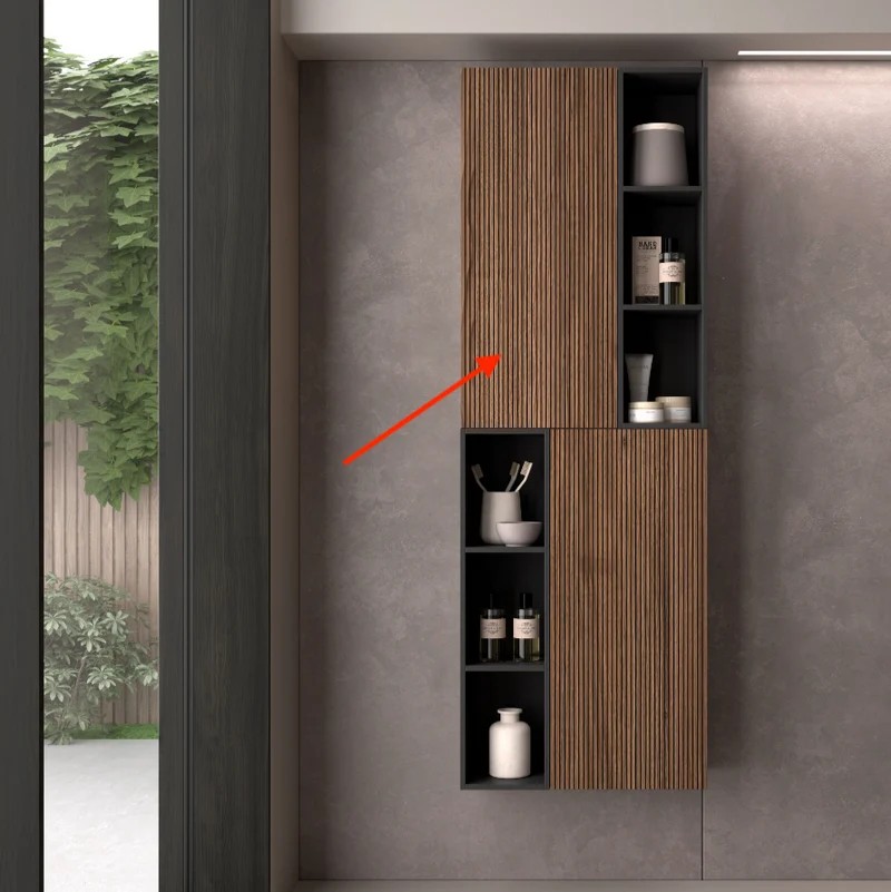 Módulo Alto Puerta Rayada 75cm Kimono - Maderó Atelier Estilo Moderno