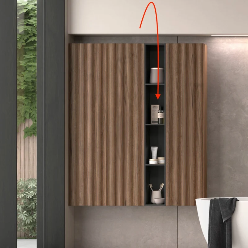 Columna Estantería Suspendida 150cm Fondo 22cm Kimono - Maderó Atelier Estilo Moderno