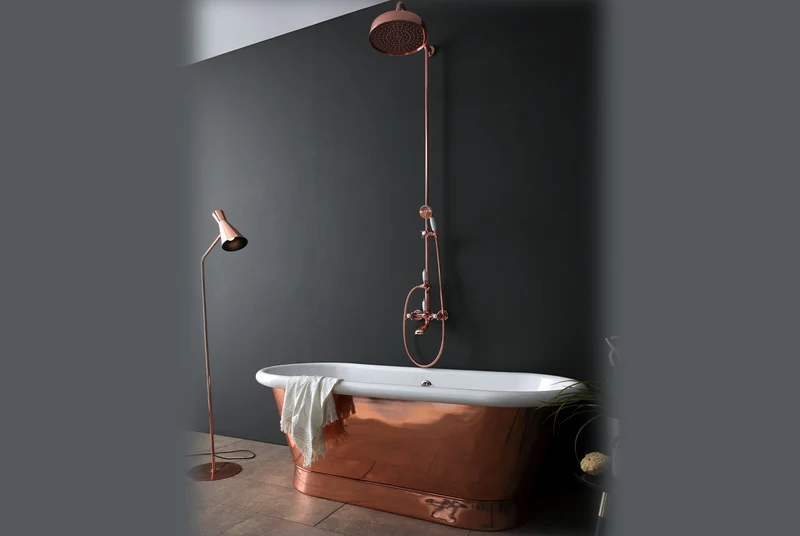 Grifería Bañera Pared con Cabezal Ducha RV113 Fifties Vintage | Latón Balneo Toscia