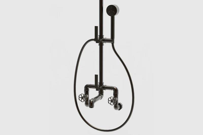 Grifería Bañera Pared RV313 Industrial Columna Ducha | Latón Balneo Toscia