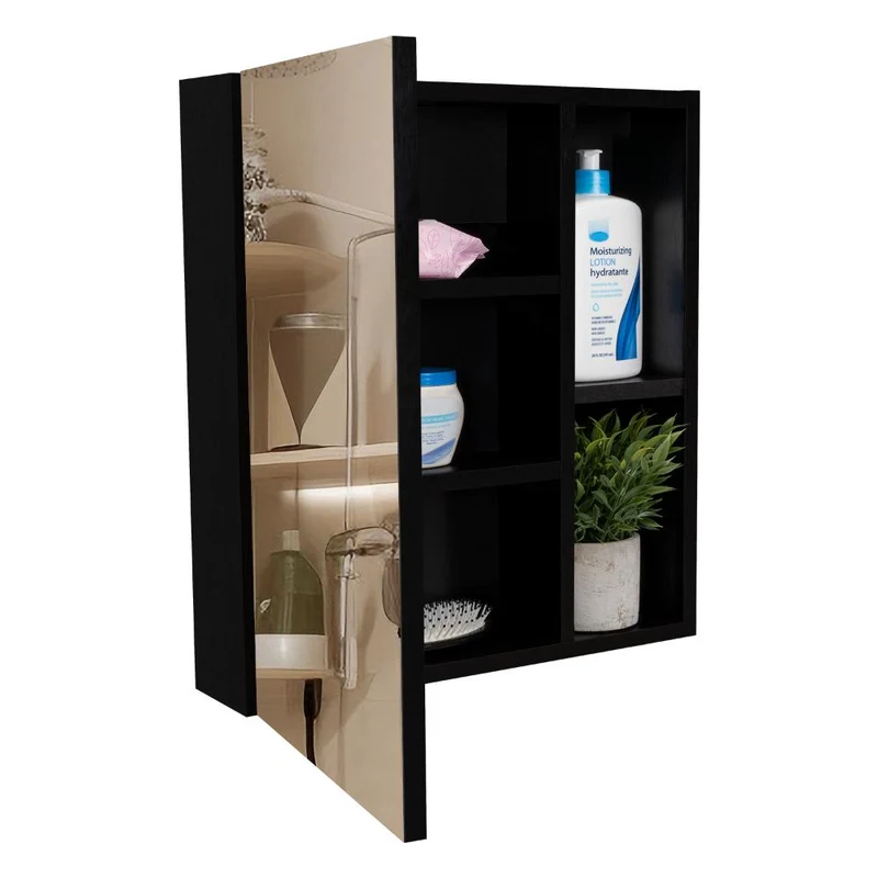 Set de 2 Gabinetes de Baño Delhi, Wengue, con Puerta Espejo y Varios Entrepaños