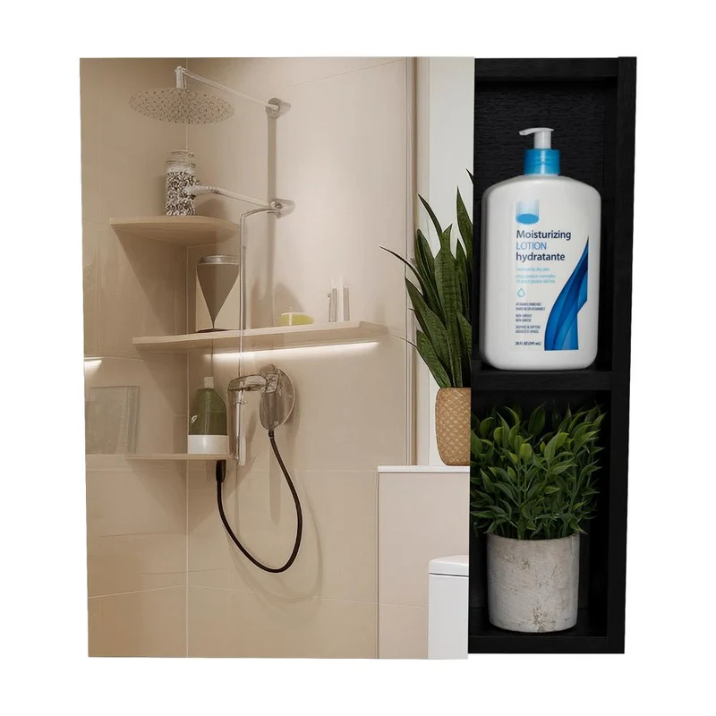 Set de 2 Gabinetes de Baño Delhi, Wengue, con Puerta Espejo y Varios Entrepaños