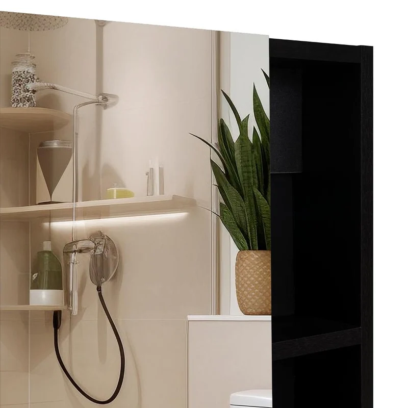 Set de 2 Gabinetes de Baño Delhi, Wengue, con Puerta Espejo y Varios Entrepaños