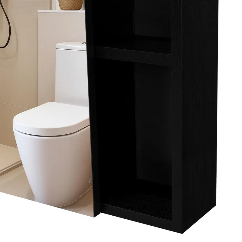 Set de 2 Gabinetes de Baño Delhi, Wengue, con Puerta Espejo y Varios Entrepaños