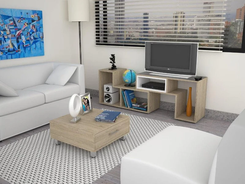 Combo para Sala Marbella, Incluye Mesa para TV y Mesa de Centro