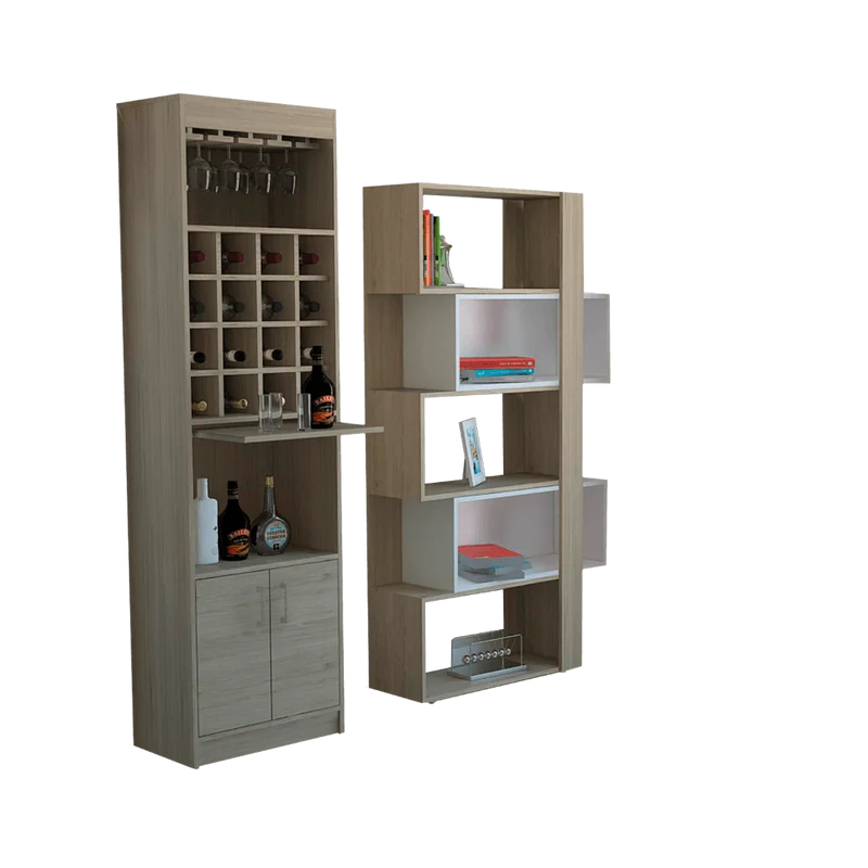 Combo para Sala Campbell, Incluye Bar y Biblioteca Cubo