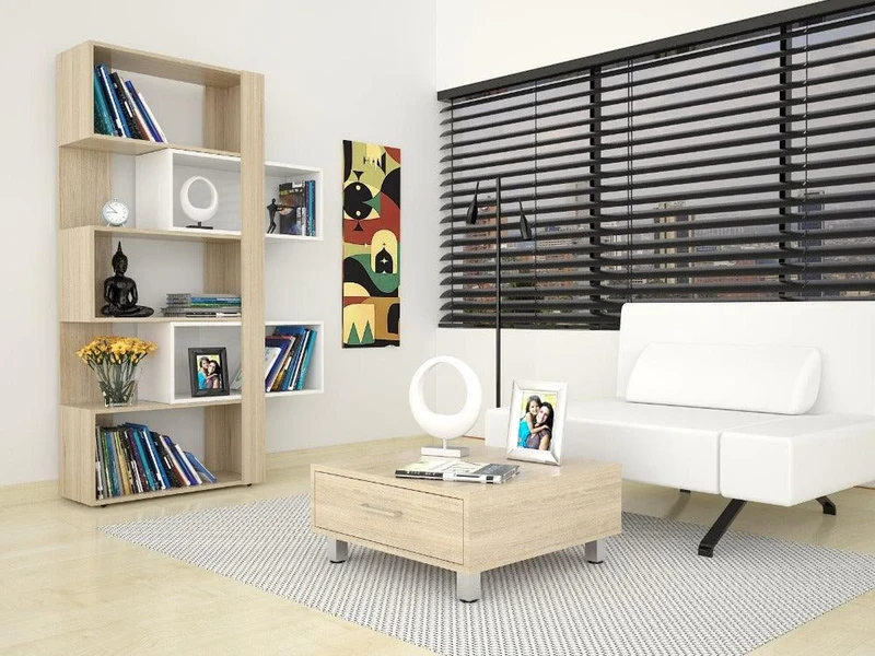 Combo para Sala Berlín, Incluye Biblioteca Cubo y Mesa de Centro