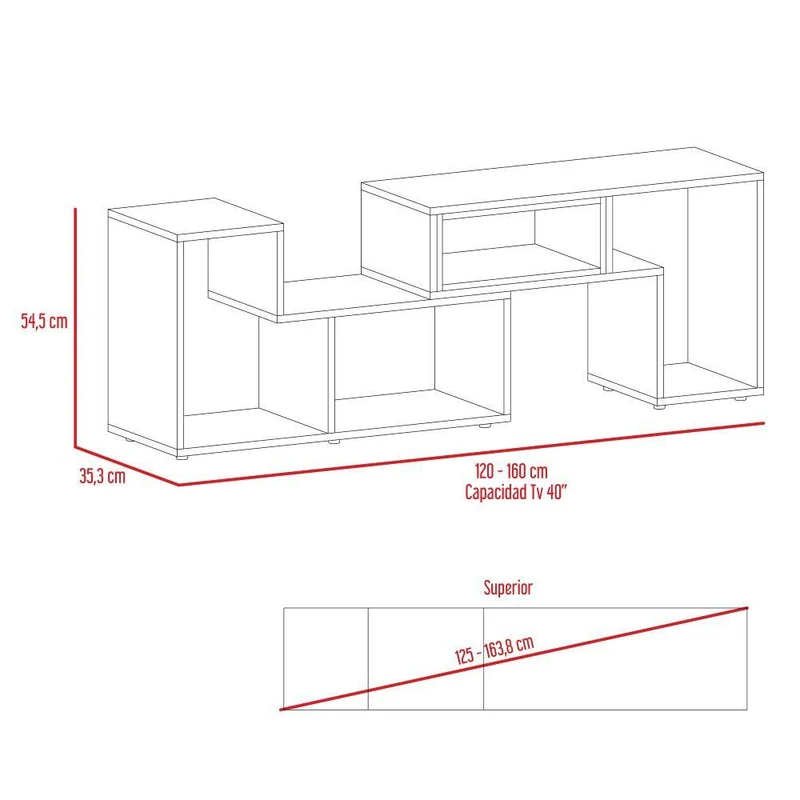 Combo para Sala Aranza, Incluye Mesa para TV y Biblioteca Cubo