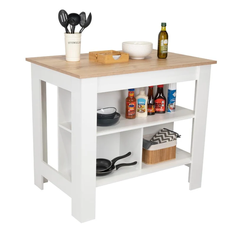 Combo de Cocina Kati, Incluye Barra de Cocina y Dos Sillas para Barra