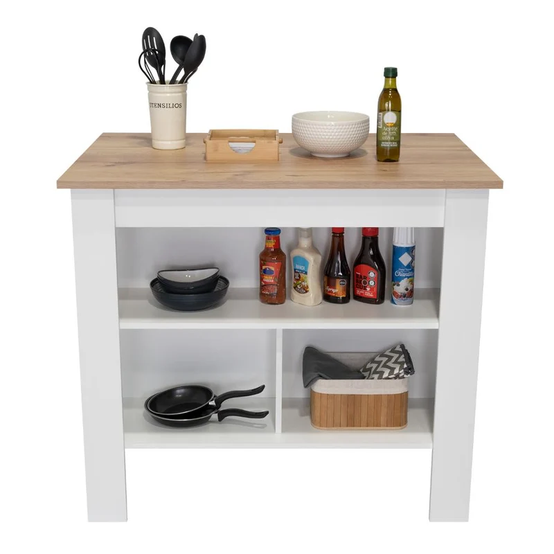 Combo de Cocina Kati, Incluye Barra de Cocina y Dos Sillas para Barra