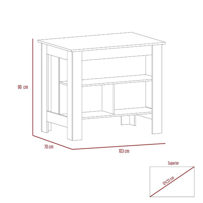 Combo de Cocina Kati, Incluye Barra de Cocina y Dos Sillas para Barra