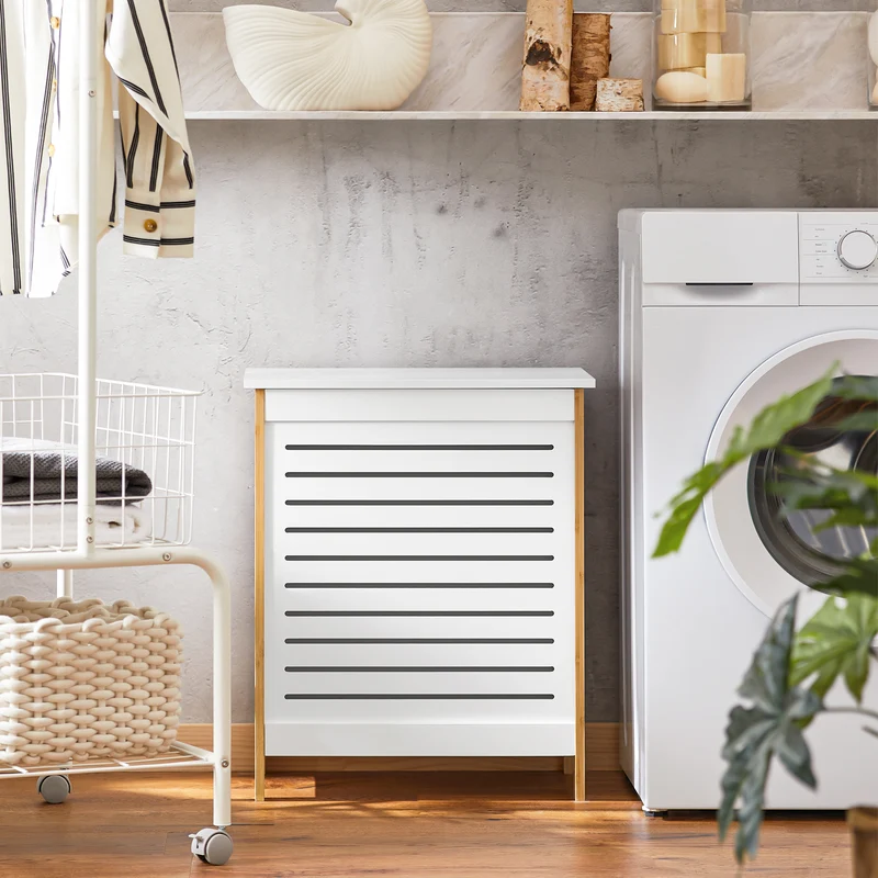 SoBuy FSS66-WN Cesto para la colada Armario de baño Blanco