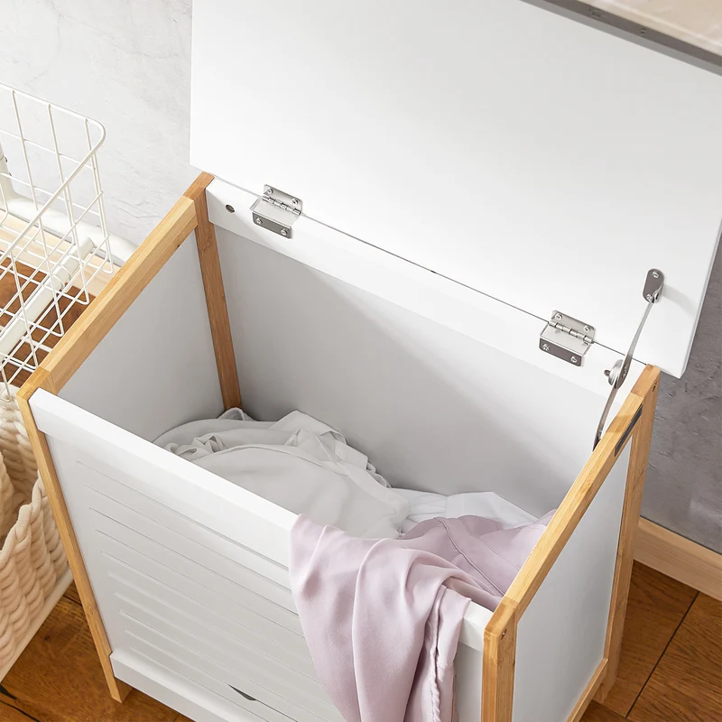 SoBuy FSS66-WN Cesto para la colada Armario de baño Blanco