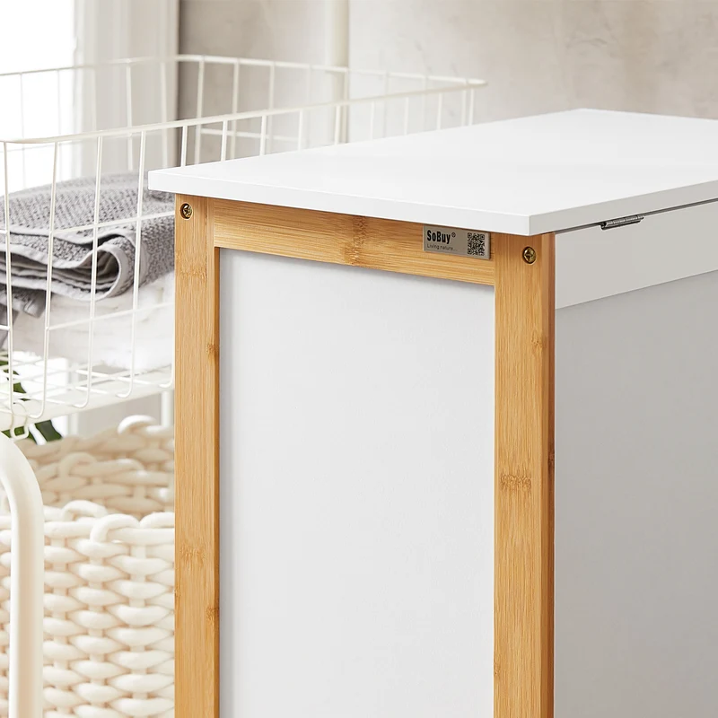 SoBuy FSS66-WN Cesto para la colada Armario de baño Blanco