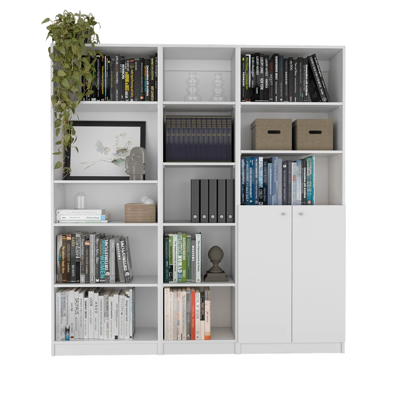 Combo de Bibliotecas Home Eco, Blanco, Incluye Tres Bibliotecas.