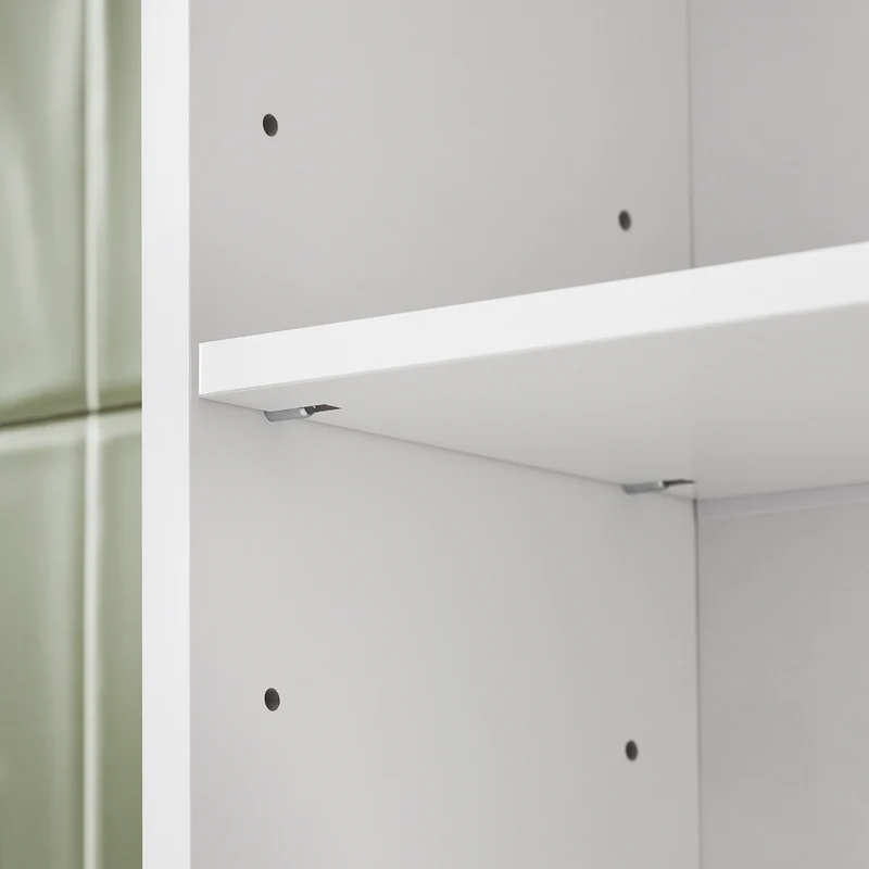 SoBuy BZR165-W Estantería de Baño para Colocar sobre el Inodoro con 2 Estantes Abiertos y 2 Puertas