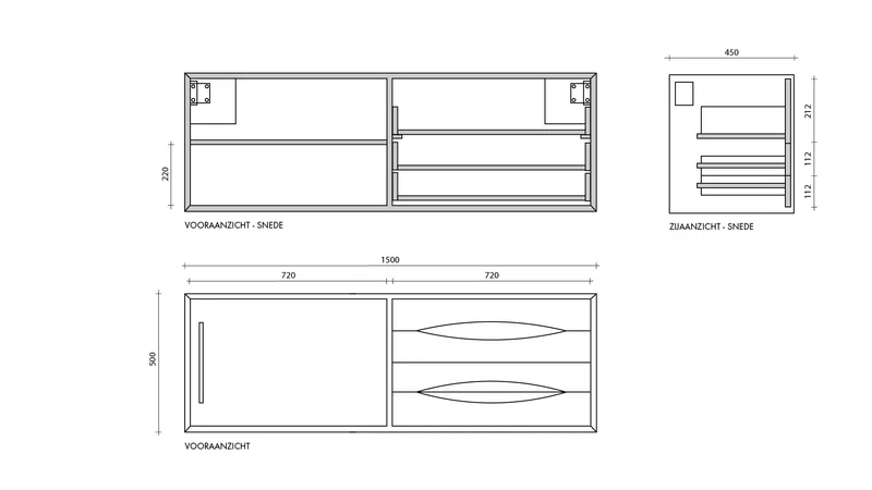 Mueble de baño Bill Teca - Mármol Blanco Marcel - Mármol Blanco George