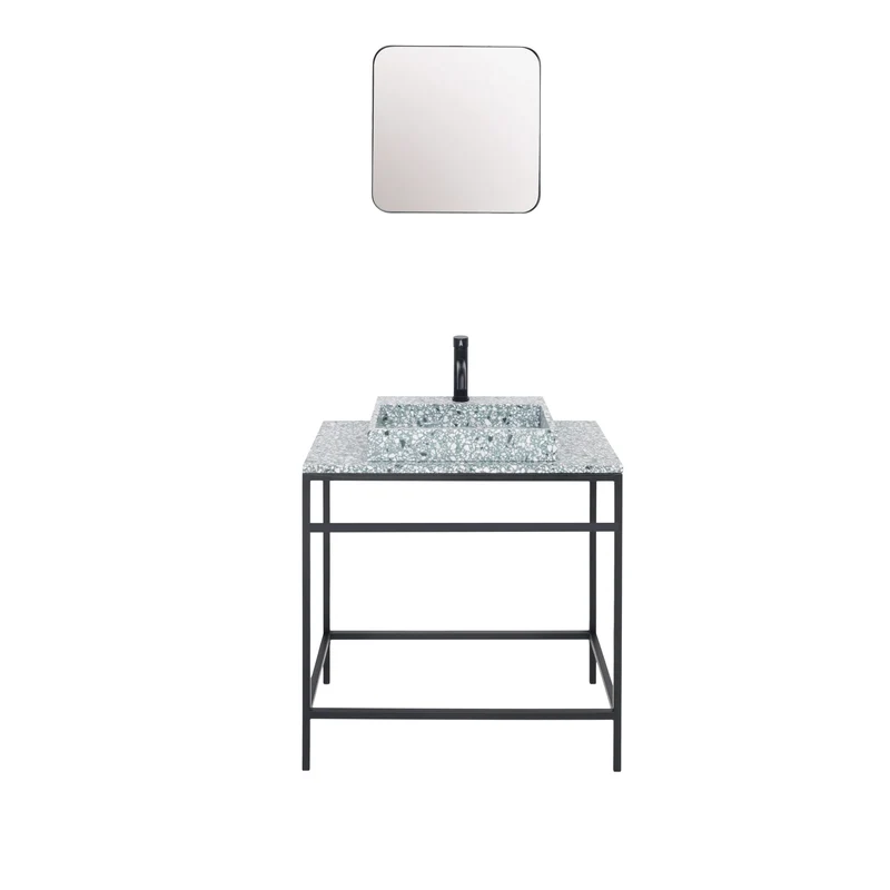 Mueble de baño industrial Black Jules - Terrazo Verde - 80 cm