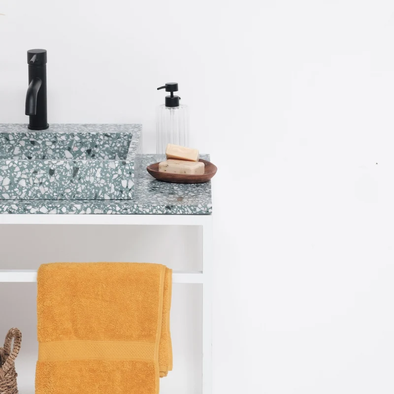 Mueble de baño industrial Jules Blanco - Terrazo Verde - 80 cm