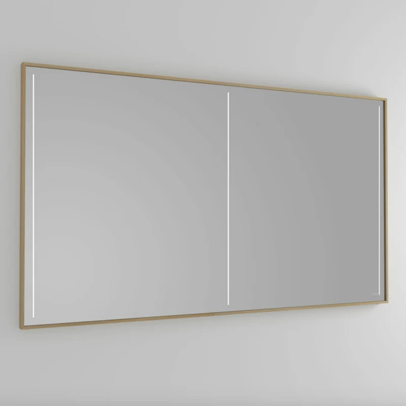 Espejo Rectangular Marco 3 Líneas LED Ramen - Maderó Atelier Estilo Moderno
