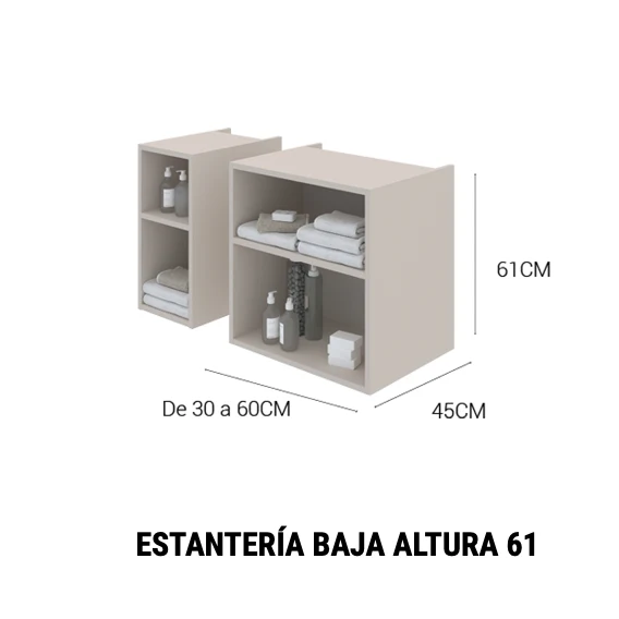 Estantería baja Leo Suspendida 61cm - Maderó Atelier