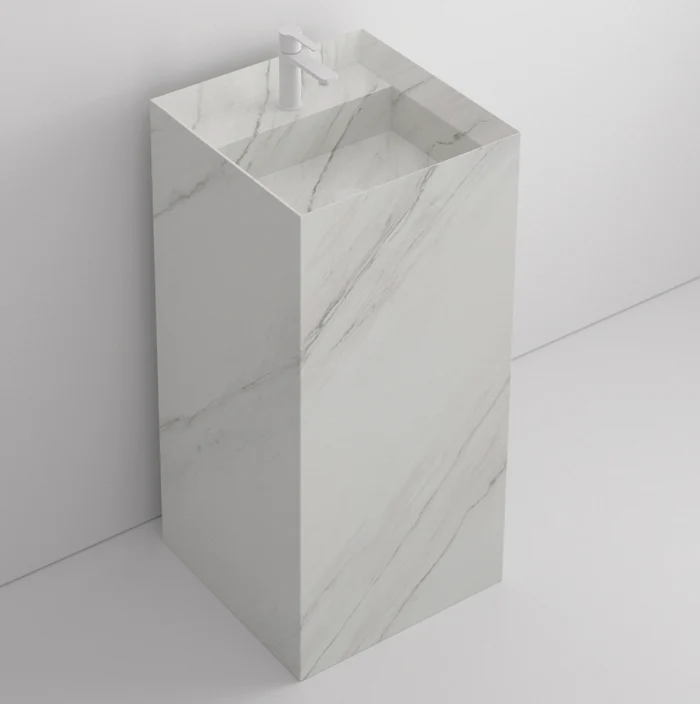 Lavabo con Pedestal Monolito Porcelánico 42,5cm - Maderó Atelier Estilo Moderno