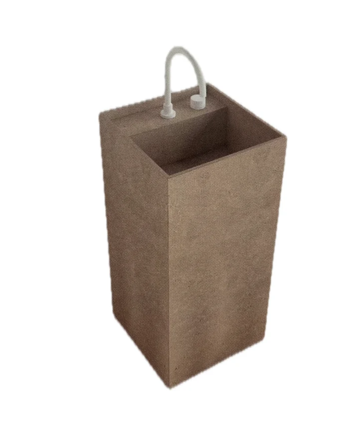 Lavabo con Pedestal Monolito Mármol 42,5cm - Maderó Atelier Estilo Moderno