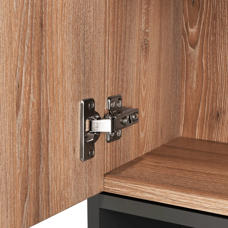 Gabinete de Baño Oporto, Miel y Plata Oscuro, con Espacio para Guardar Objetos de Aseo Personal