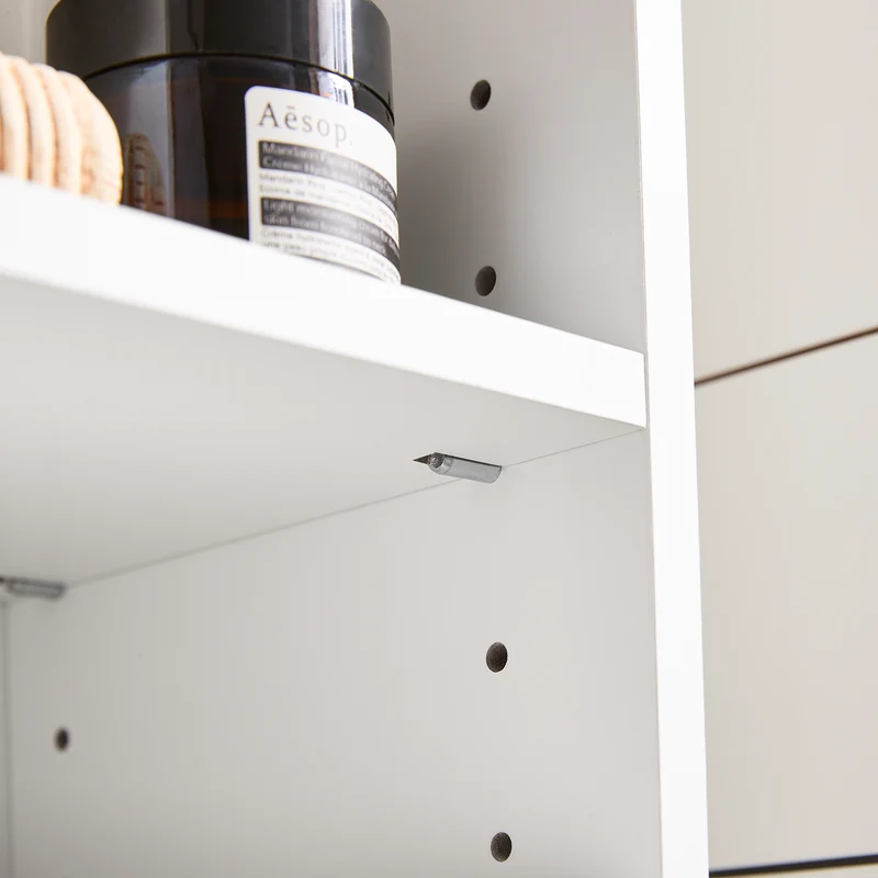 SoBuy BZR160-W Armario Alto para Baño con 2 Puertas y 1 Cajón Blanco