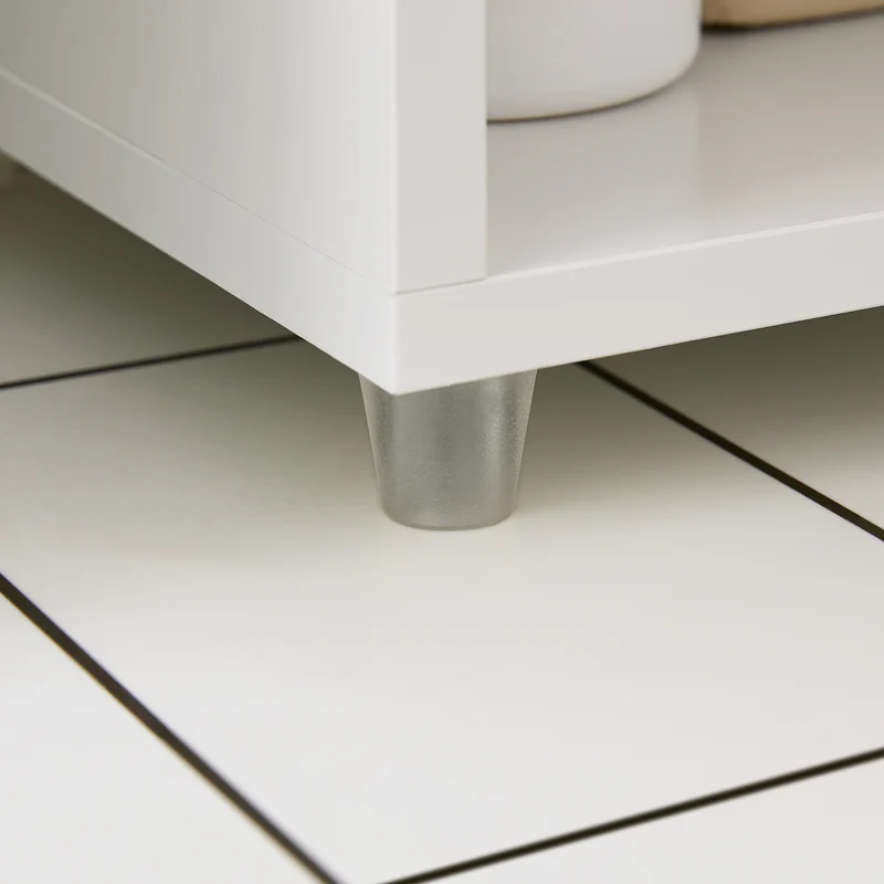 SoBuy BZR160-W Armario Alto para Baño con 2 Puertas y 1 Cajón Blanco