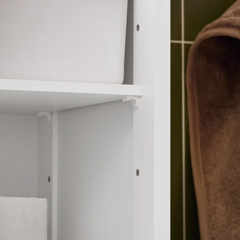 SoBuy FRG236-WN Armario de Baño con 1 Compartimento Abierto 2 Puertas y 1 Cajón 32 x 30 x170cm