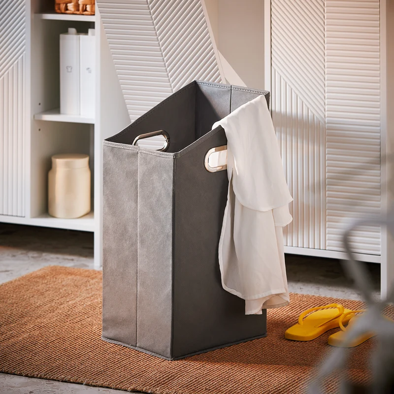 SoBuy BZR155-W Armario Alto de Baño con 2 Puertas 3 Estantes y 2 Cestos Blanco
