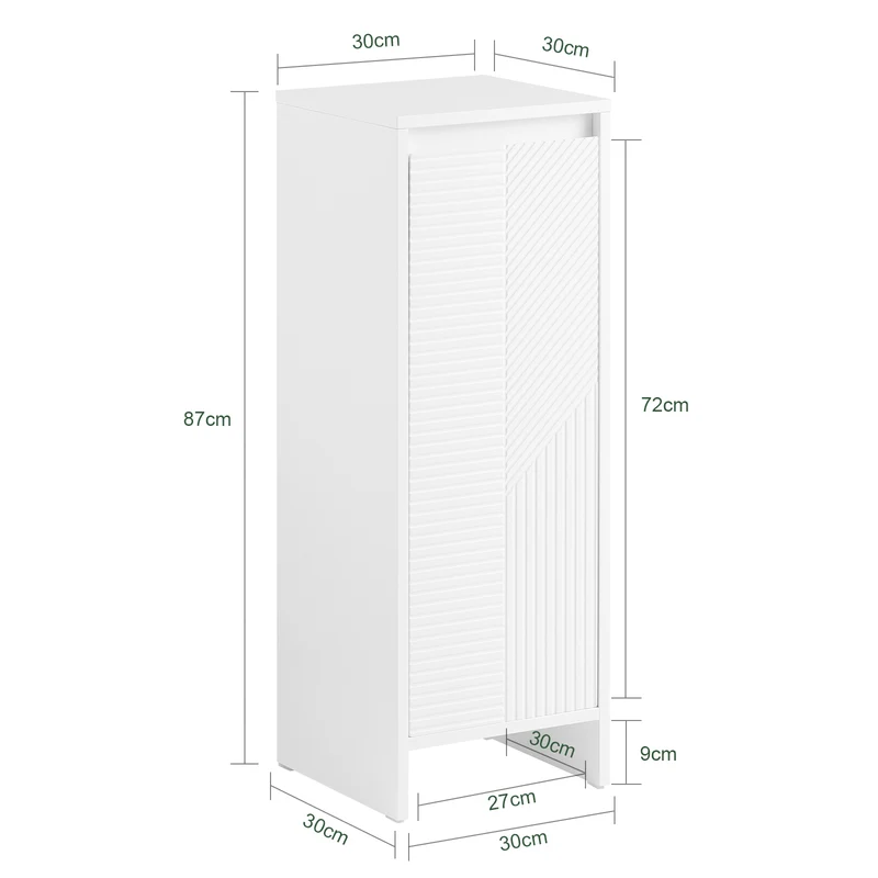 SoBuy BZR154-W Mueble para Ropa Sucia Canasto para la Colada Blanco 30 x 30 x 87 cm