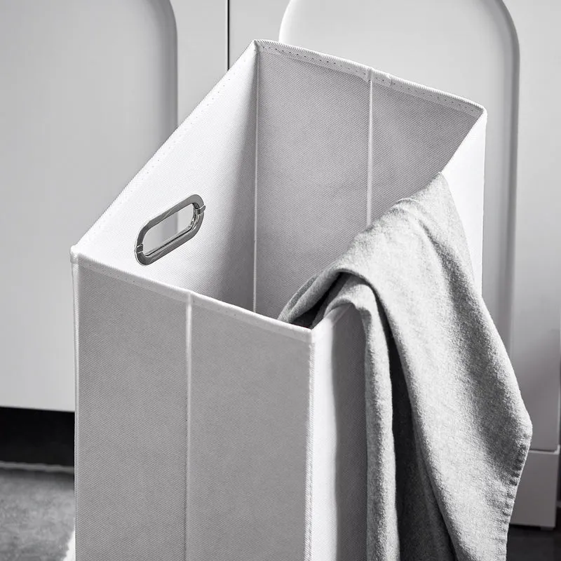 SoBuy BZR161-W Mueble para Ropa Sucia con 1 Cesto y 1 Estante Abierto Blanco