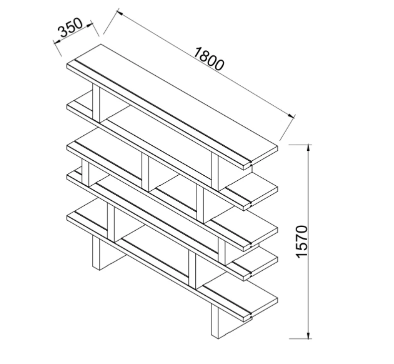 Mueble de pared - Merpins - Nogal - Pilares de travertino - 180 cm