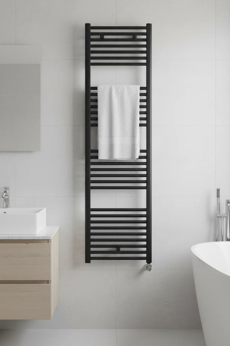 Termoarredo lisa h. 700 mm nero opaco largh. cm 45