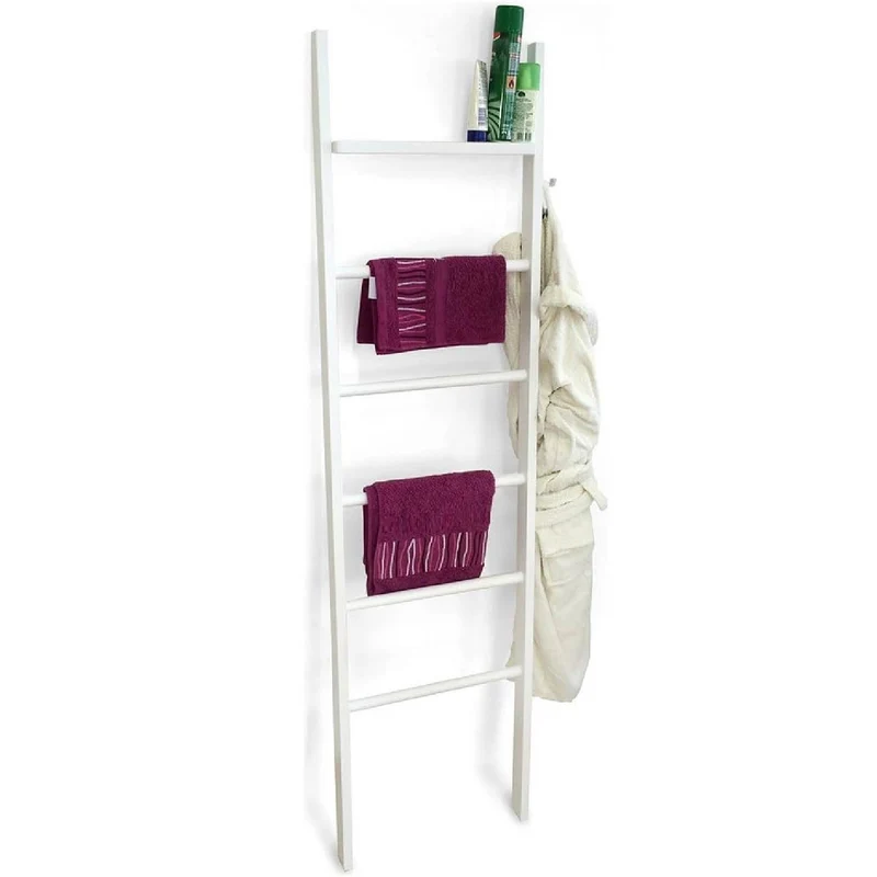 ARIT - Toalleros de pie AXEL, Toallero baño, soporte para toallas, Toallero, 5 niveles y superficie de almacenamiento - Color blanco