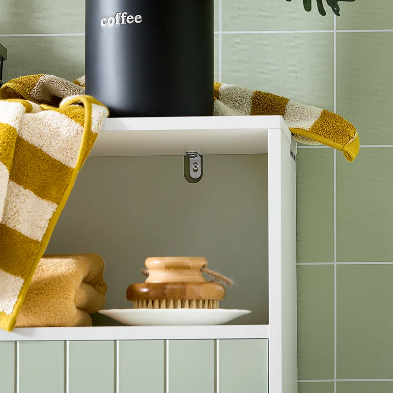 SoBuy BZR138-GR Armario de Suelo para baño con 2 Puertas y 1 Compartimentos Verde