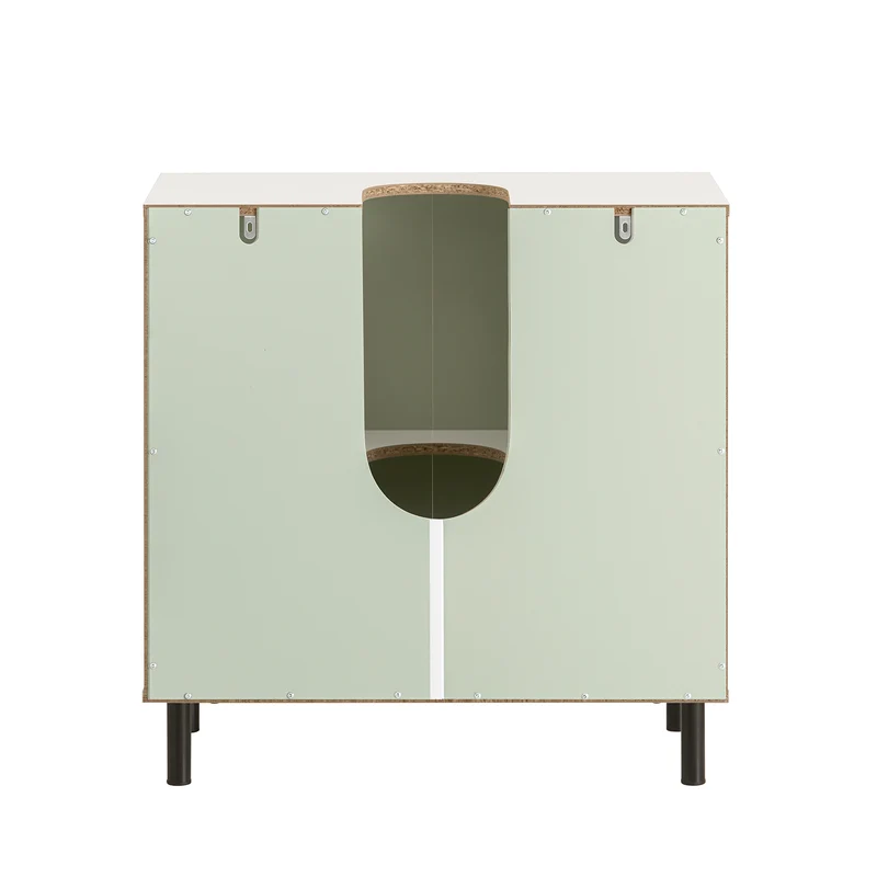 SoBuy BZR139-GR Mueble para Debajo del Lavabo Fregadero Verde y Blanco