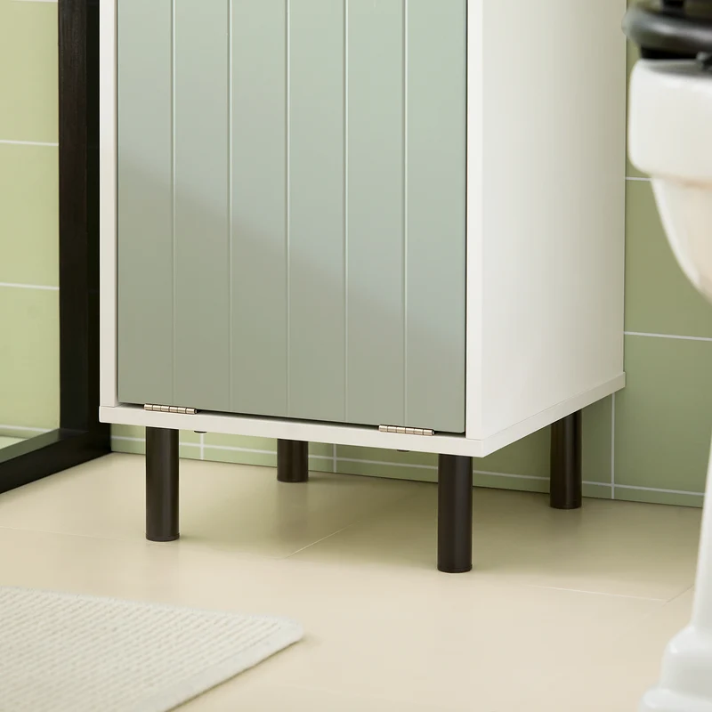 SoBuy BZR137-GR Mueble Columna de Baño con 1 Cesto para Ropa Sucia Verde