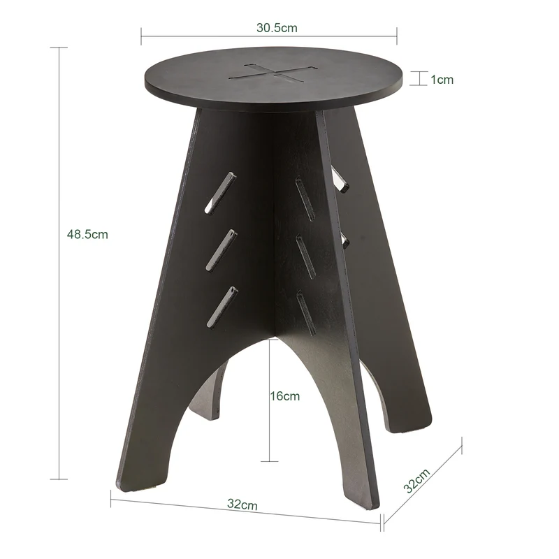 SoBuy HFBT01-K-SCH Mesa Auxiliar con Juntas de Espiga Taulete Auxiliar Negro