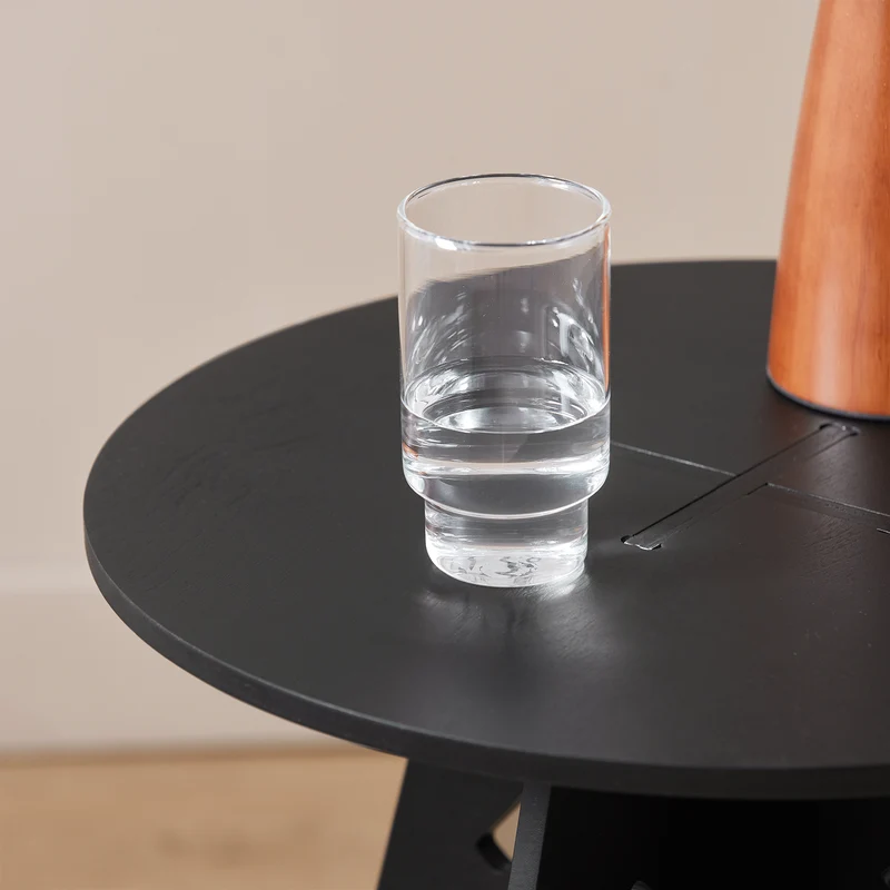 SoBuy HFBT01-SCH Mesa Auxiliar con Juntas de Espiga Taulete Auxiliar Negro