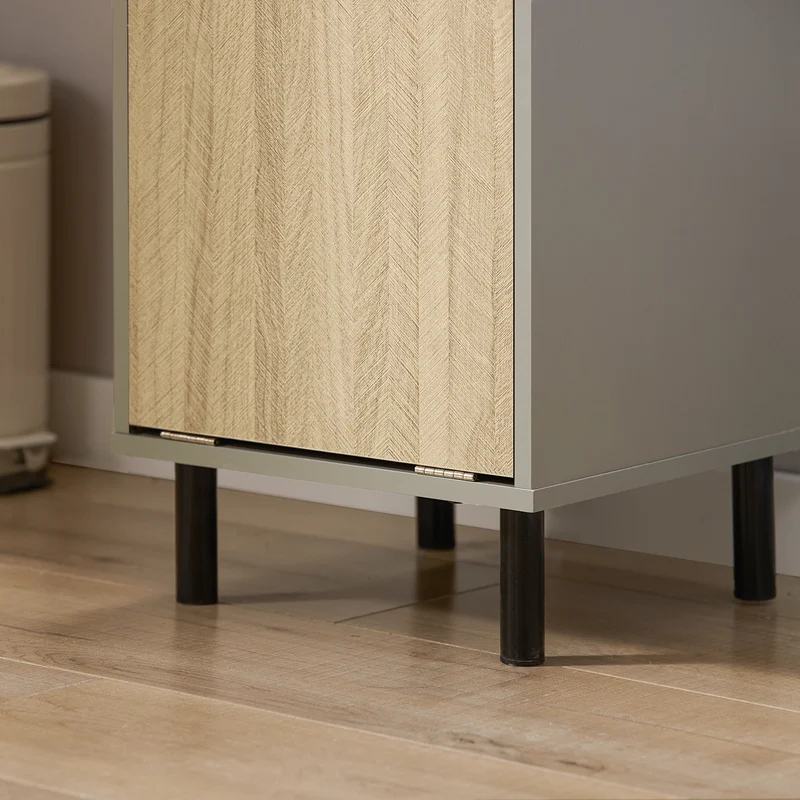 SoBuy BZR132-NG Cesto para Ropa Sucia con 1 Cest Gris y Madera