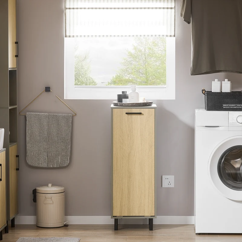 SoBuy BZR132-NG Cesto para Ropa Sucia con 1 Cest Gris y Madera