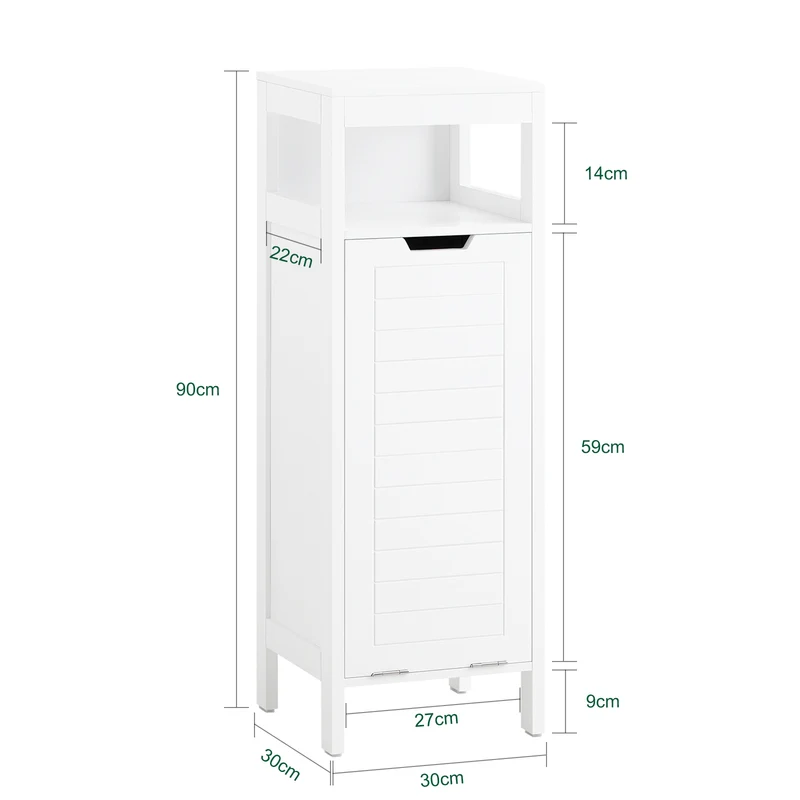 SoBuy BZR122-W Cesto para Ropa Sucia con 1 Cesto y 1 Estante Abierto Blanco