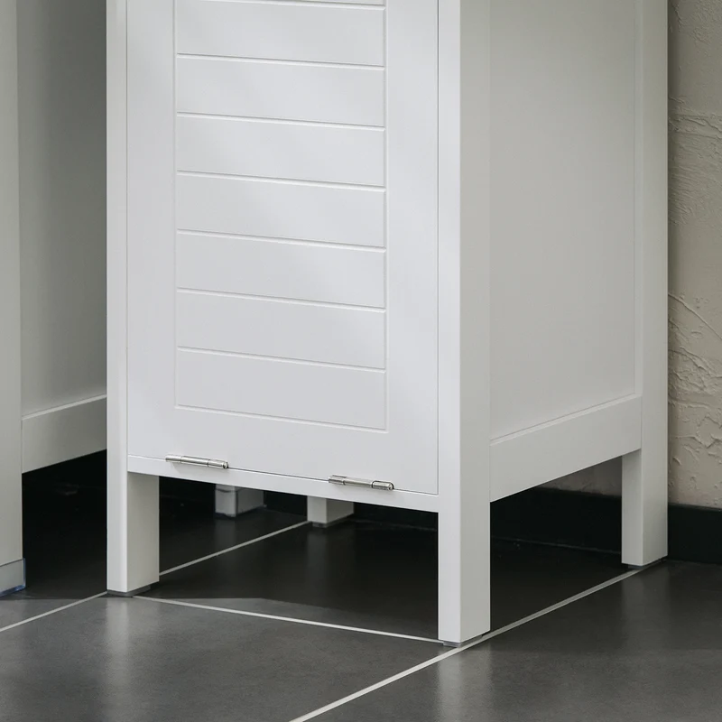 SoBuy BZR122-W Cesto para Ropa Sucia con 1 Cesto y 1 Estante Abierto Blanco